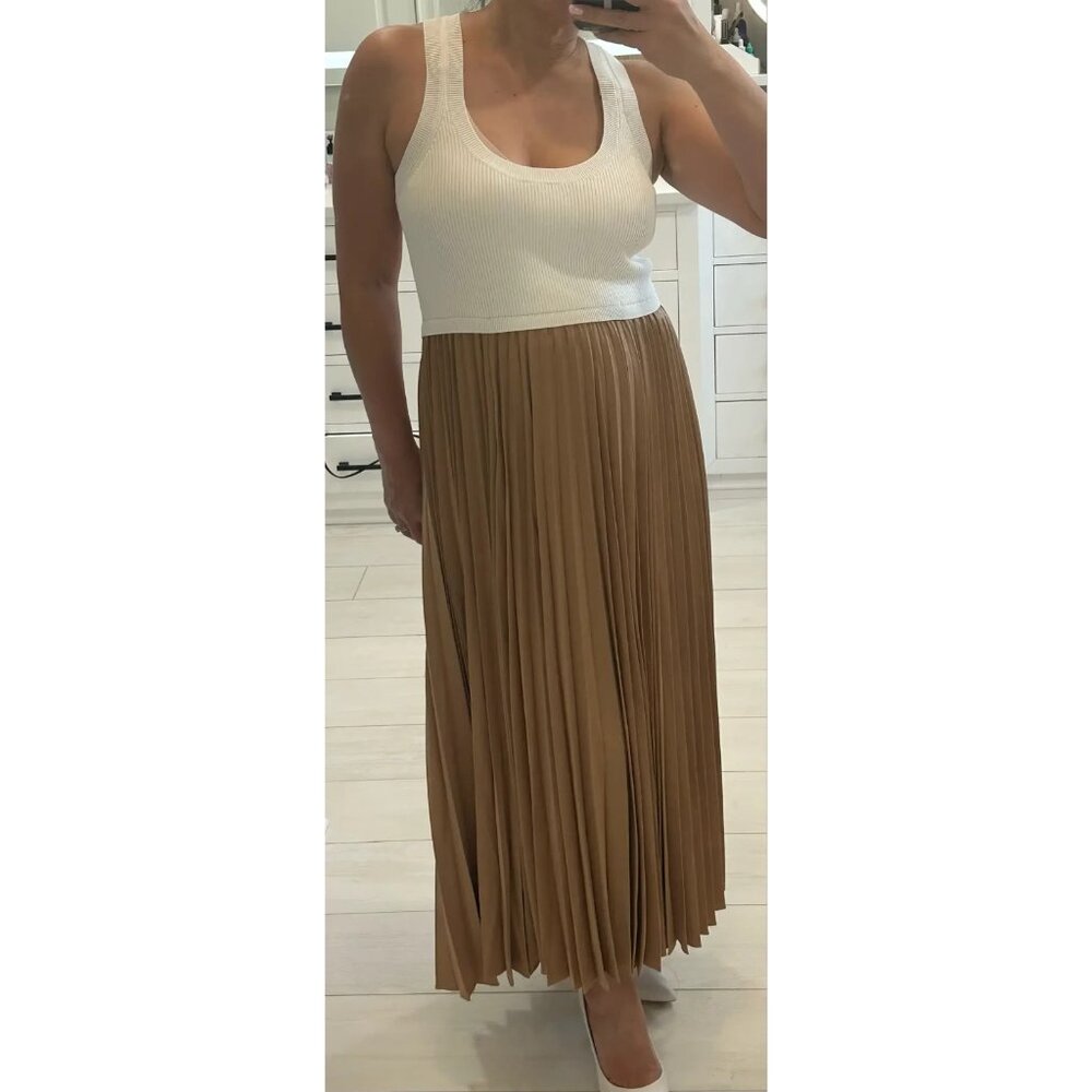 Cinq à Sept Parma White & Tan Casual Dress – Women’s Size M (Retails $495) - Picture 6 of 14